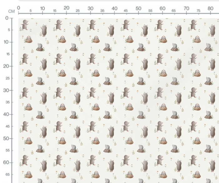 Tissu Imprimé Taupe Adorable Crème, 7 tissus au choix – Image 3