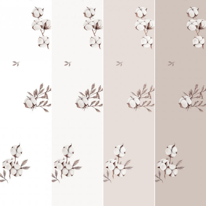 Tissu Imprimé Fleur de Coton Blanc, 7 tissus au choix – Image 5