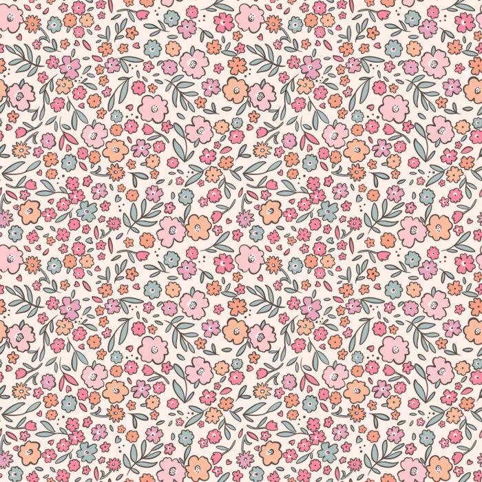 Tissu Fleuri Joie de Vivre Helene Petit, 10 tissus au choix