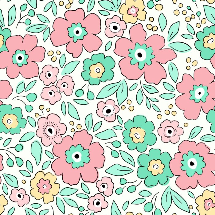 Tissu Fleuri Joie de Vivre Julia Grand, 10 tissus au choix