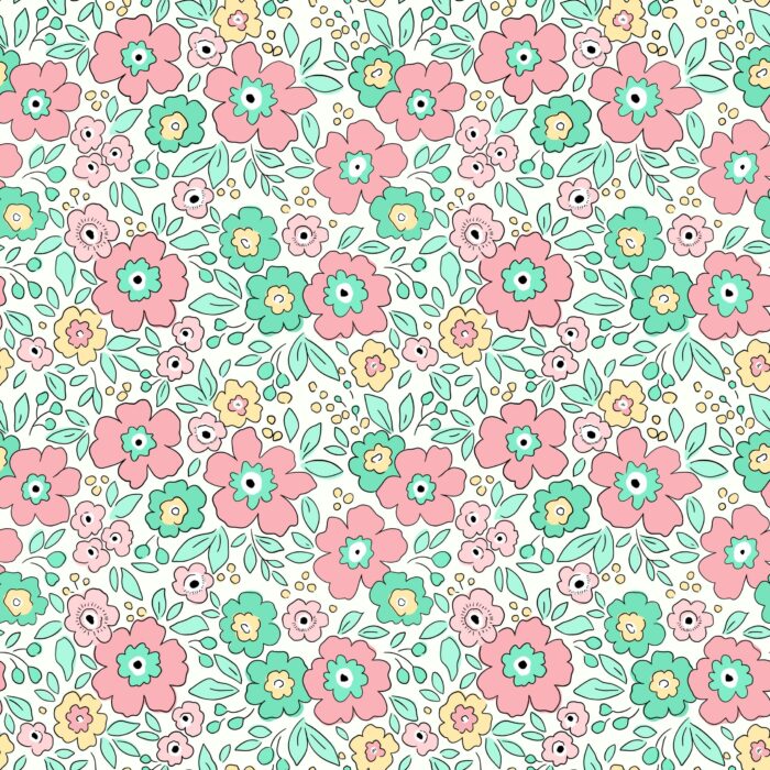 Tissu Fleuri Joie de Vivre Julia Petit, 10 tissus au choix