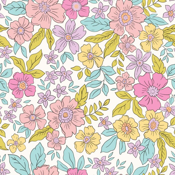 Tissu Fleuri Joie de Vivre Lucie Grand, 10 tissus au choix
