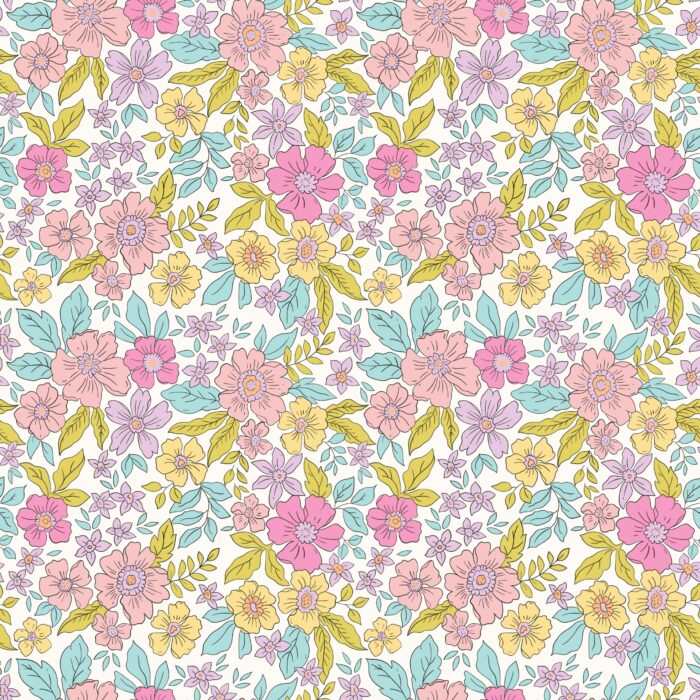 Tissu Fleuri Joie de Vivre Lucie Petit, 10 tissus au choix