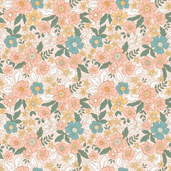 Tissu Fleuri Joie de Vivre Melanie Petit, 10 tissus au choix