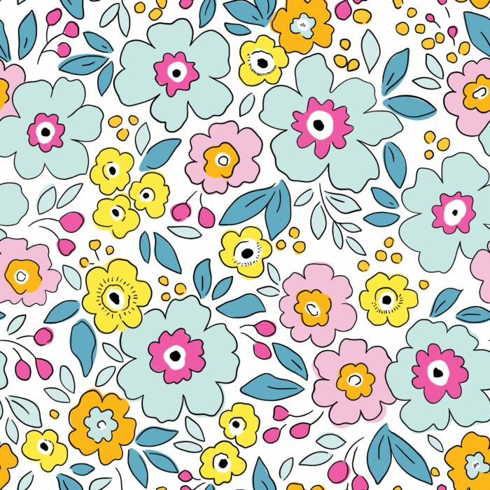 Tissu Fleuri Joie de Vivre Aurelie Grand, 10 tissus au choix