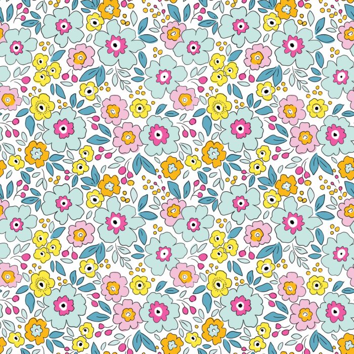 Tissu Fleuri Joie de Vivre Aurelie Petit, 10 tissus au choix