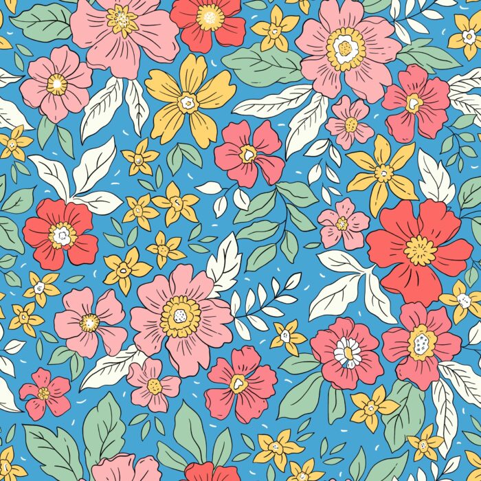Tissu Fleuri Joie de Vivre Fanny Grand, 10 tissus au choix