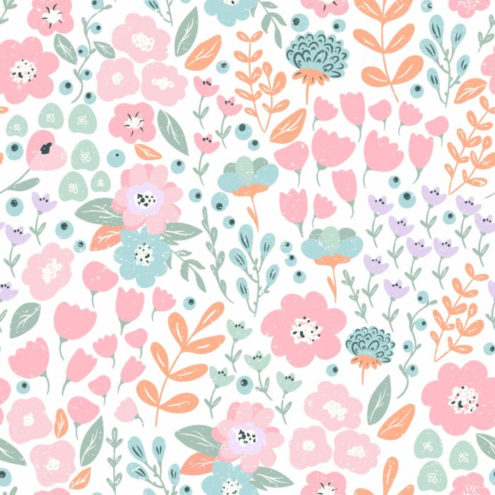 Tissu Fleuri Joie de Vivre Sandra Grand, 10 tissus au choix