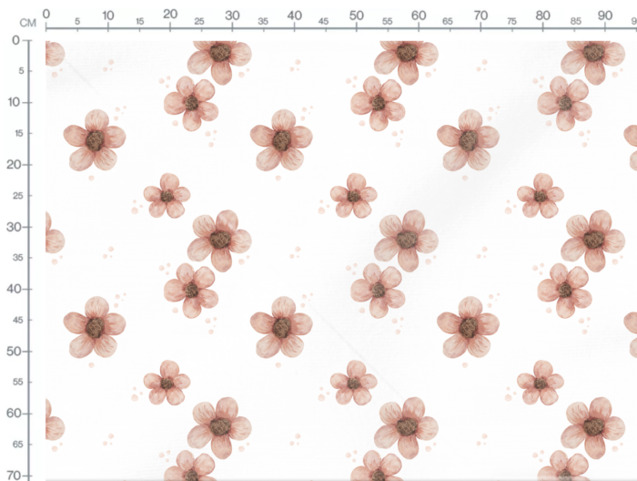 Tissu Imprimé Fleurs Peche Grandes, 5 coloris et 10 tissus au choix – Image 3