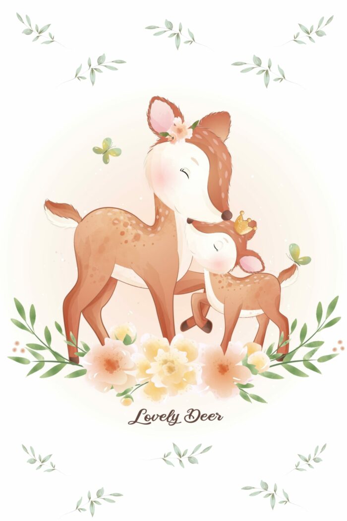Panneau Couverture Biche Bébé Mignon, 100 x 150 cm