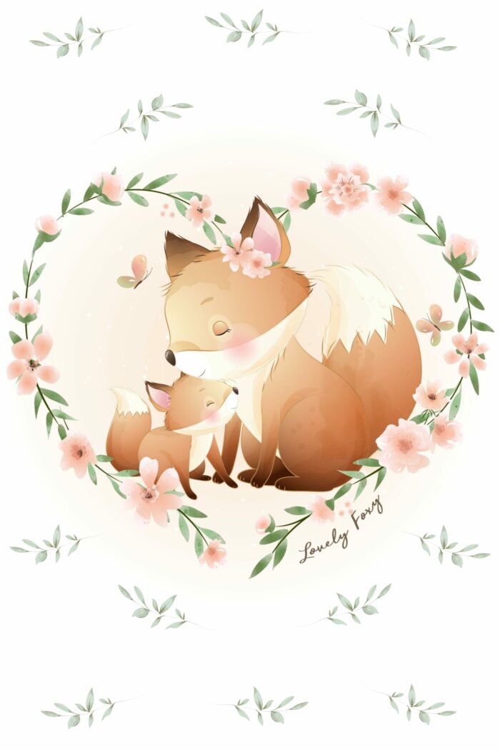 Panneau Couverture Renard Mignon Bébé 1, 100 x 150 cm