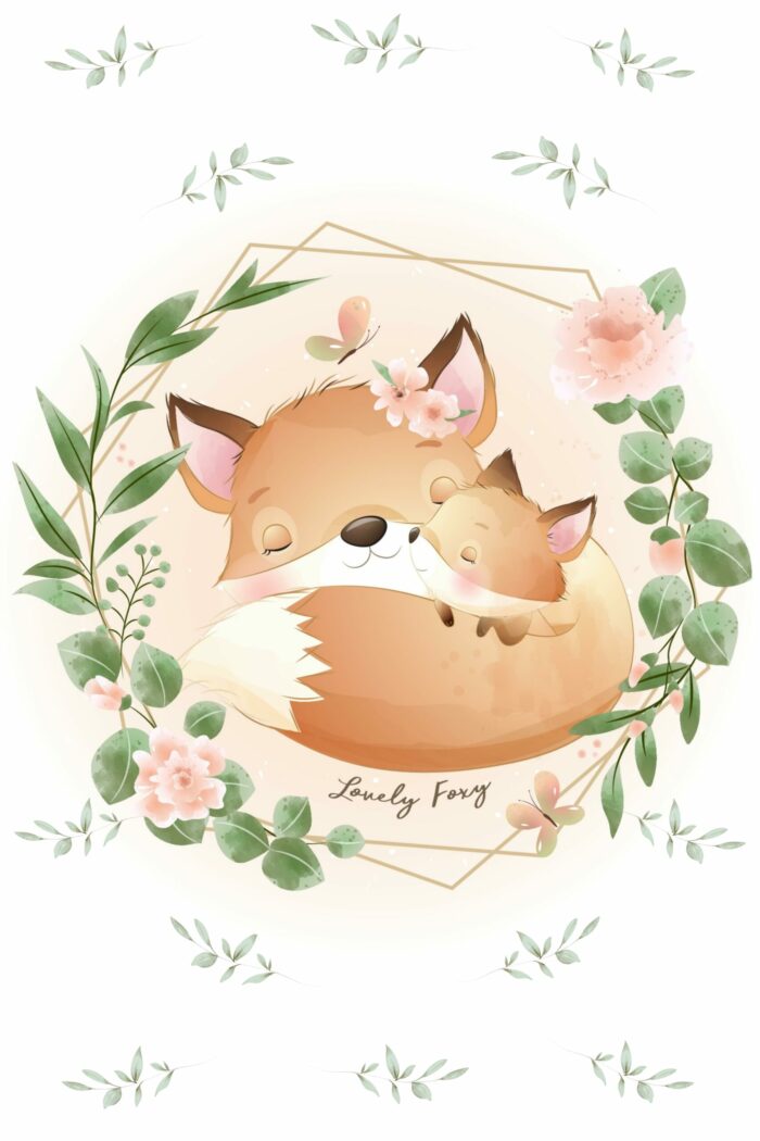 Panneau Couverture Renard Mignon Bébé 2, 100 x 150 cm