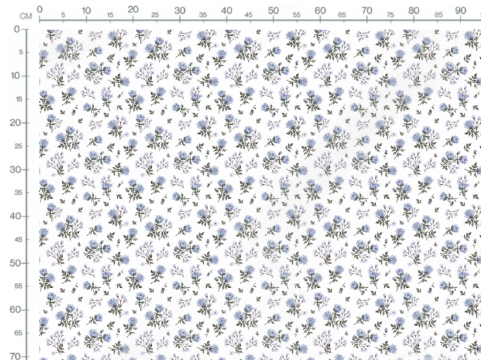 Tissu Fleuri Vintage Rose Bleue Blanc,10 tissus au choix – Image 3