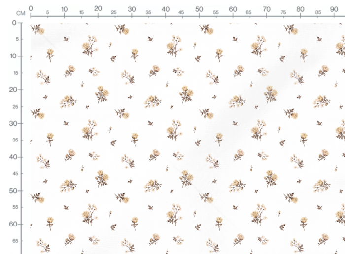 Tissu Imprimé Fleuri Vintage Jaune Blanc, 10 tissus au choix – Image 3