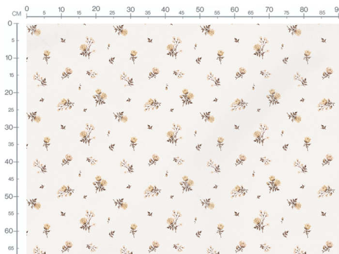 Tissu Imprimé Fleuri Vintage Jaune Crème,10 tissus au choix – Image 3