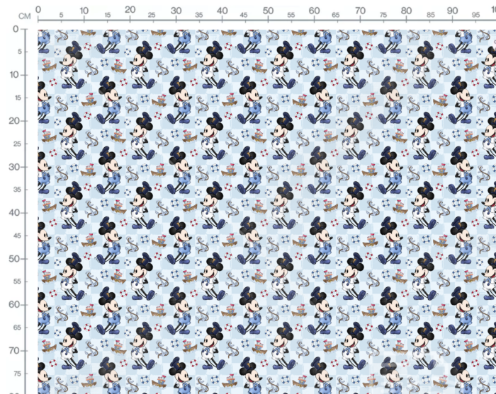 Tissu Imprimé Willie Aventure en Mer Carreaux Bleu, 10 tissus au choix – Image 3