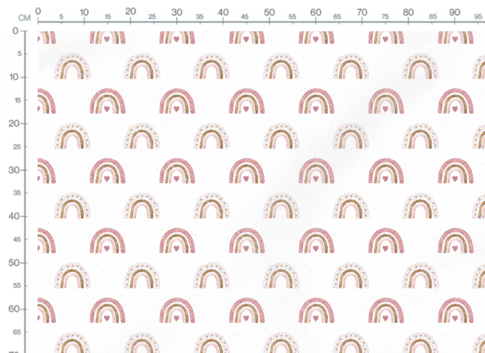 Tissu Imprimé Arc-en-ciel Rose Fleurs, 10 tissus au choix – Image 2
