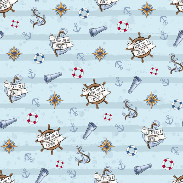 Tissu Imprimé Aventure En Mer Like A Pirate, 10 tissus au choix