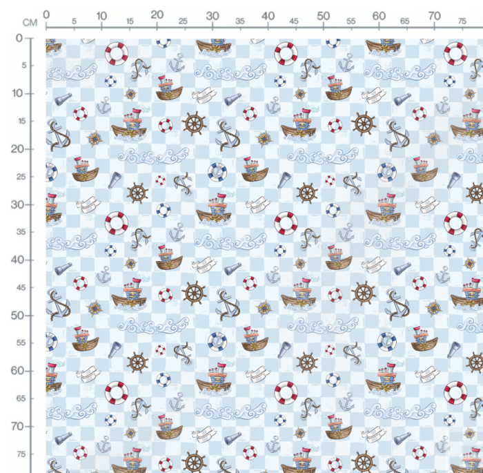 Tissu Imprimé Aventure En Mer Vagues, 10 tissus au choix – Image 3