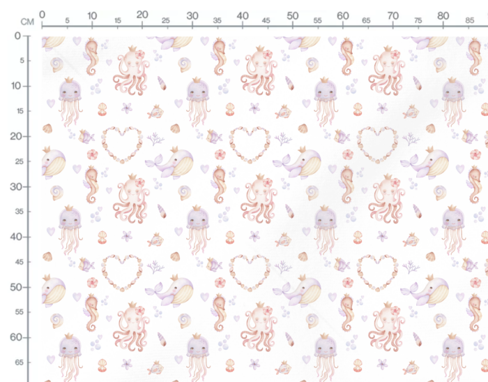 Tissu Imprimé Exclusif Baleine Princesse, 10 tissus au choix – Image 3