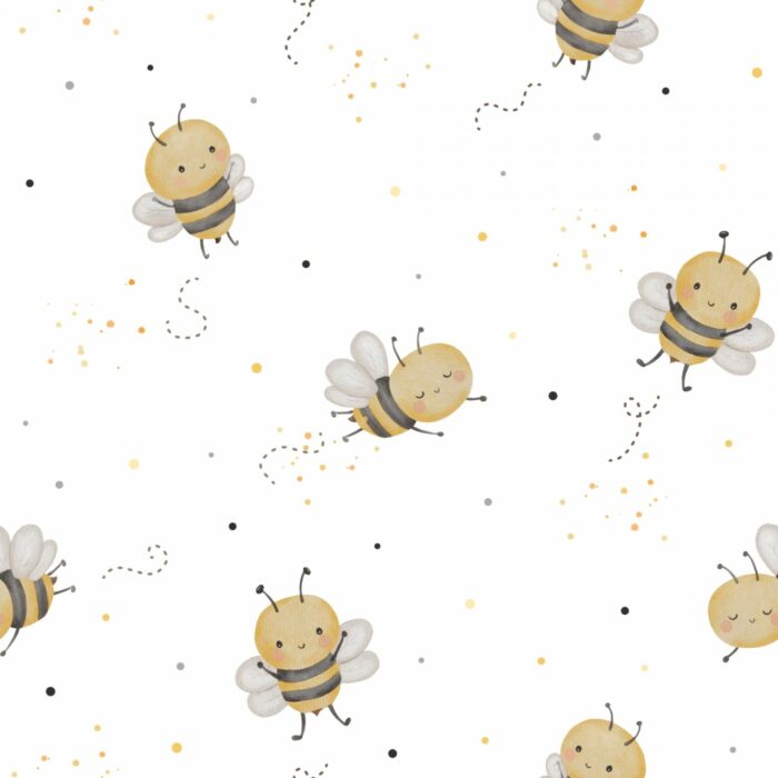 Tissu Imprimé Bébé Abeilles Trop Mignonnes, 10 tissus au choix