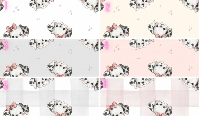 Tissu Imprimé Bébé Dalmatien Fille, 6 coloris et 10 tissus au choix – Image 4