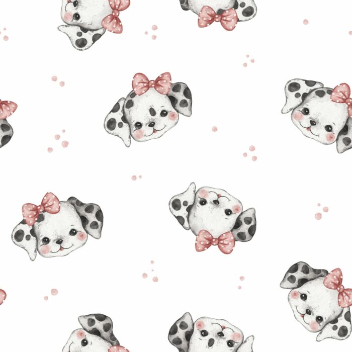 Tissu Imprimé Bébé Dalmatien Fille, 6 coloris et 10 tissus au choix