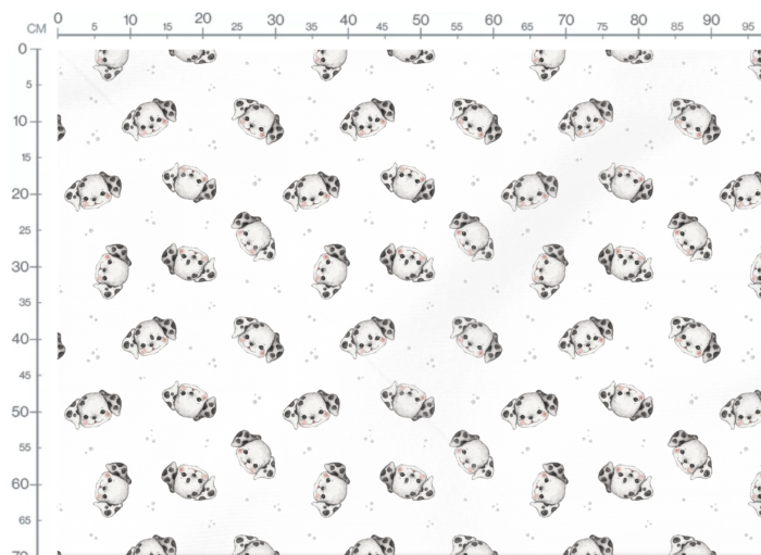 Tissu Imprimé Bébé Dalmatien Mignon Blanc, 10 tissus au choix – Image 3