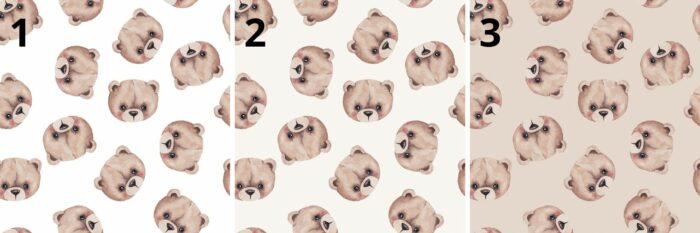 Tissu Imprimé Bébé Ours, 6 coloris et 10 tissus au choix – Image 4