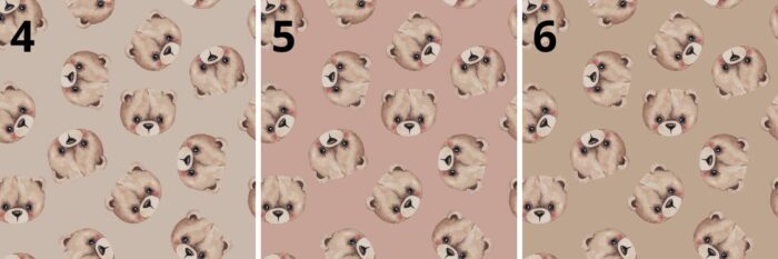 Tissu Imprimé Bébé Ours, 6 coloris et 10 tissus au choix – Image 5