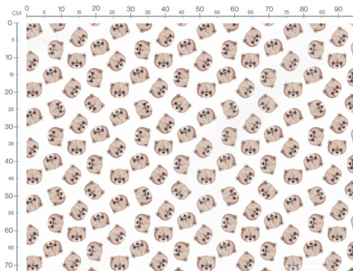 Tissu Imprimé Bébé Ours, 6 coloris et 10 tissus au choix – Image 3
