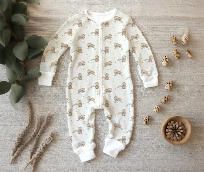 Tissu Imprimé Bébé Paresseux, 10 tissus au choix – Image 4