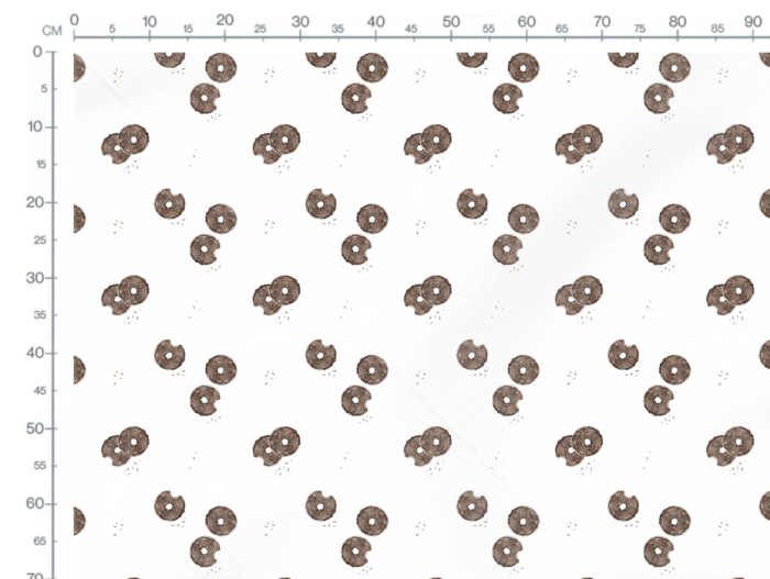 Tissu Imprimé Beignets Chocolat Blanc, 10 tissus au choix – Image 3