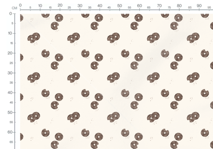 Tissu Imprimé Beignets Chocolat Crème, 10 tissus au choix – Image 3