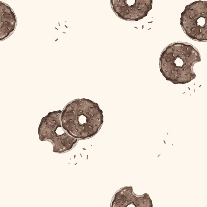 Tissu Imprimé Beignets Chocolat Crème, 10 tissus au choix