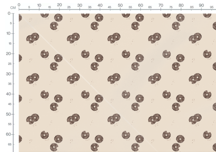 Tissu Imprimé Beignets Chocolat Vanille, 10 tissus au choix – Image 2