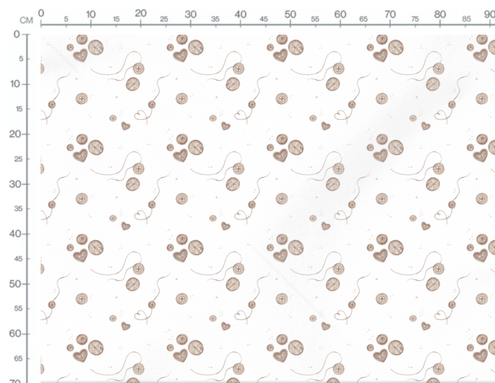 Tissu Imprimé Couture Boutons Coeur, 2 coloris et 10 tissus au choix – Image 3