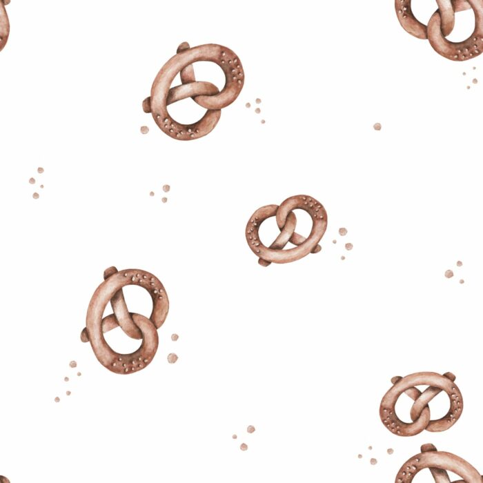 Tissu Imprimé Bretzel Alsacien Blanc, 10 tissus au choix