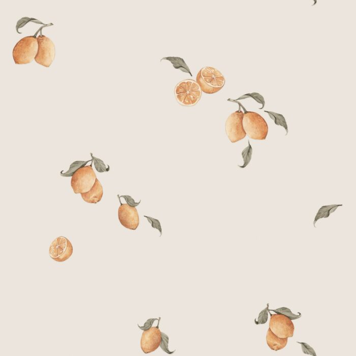 Tissu Imprimé Citrons Fruits Crème, 10 tissus au choix