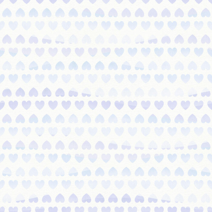 Tissu Imprimé Coeurs Aquarelle Bleu Lavande, 10 tissus au choix