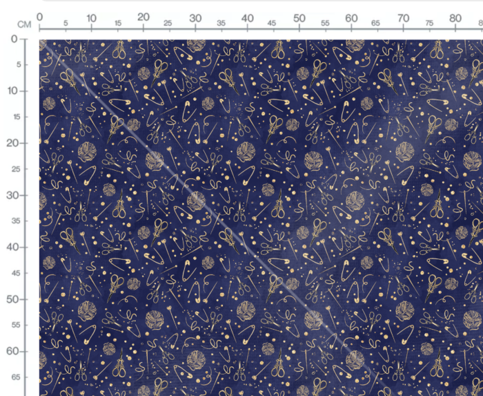 Tissu Imprimé Couture Ciseaux Bleu, 10 tissus au choix – Image 3