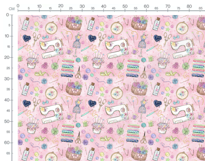Tissu Imprimé Couture Machine Rose, 10 tissus au choix – Image 2