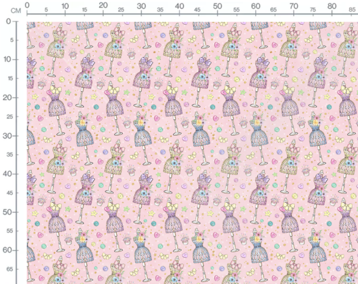Tissu Imprimé Couture Mannequin Rose, 10 tissus au choix – Image 3