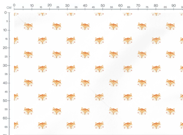Tissu Imprimé Renard Mignon Blanc Exclusif, 10 tissus au choix – Image 2