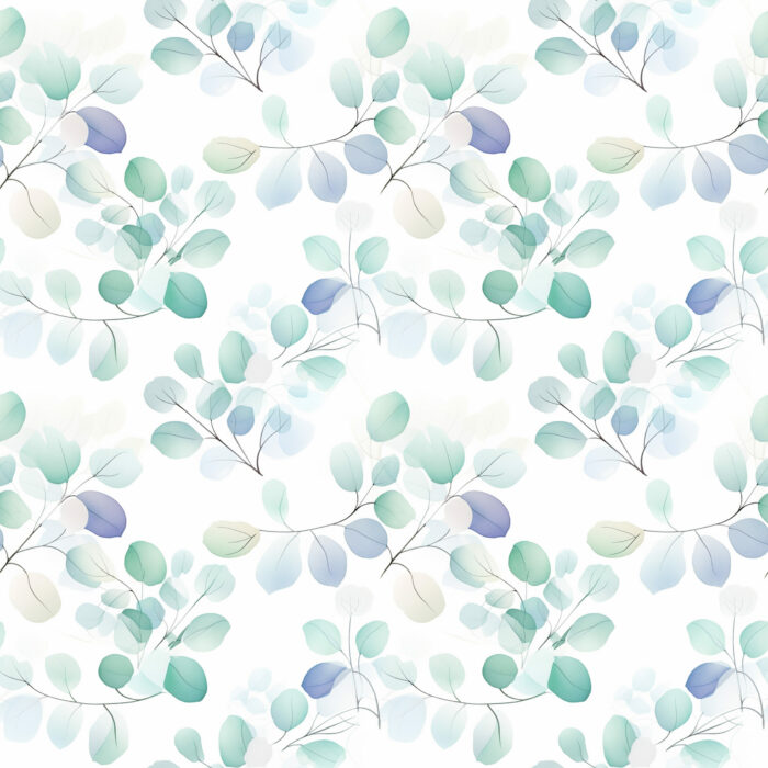 Tissu Imprimé Feuilles Eucalyptus Clémence, 10 tissus au choix