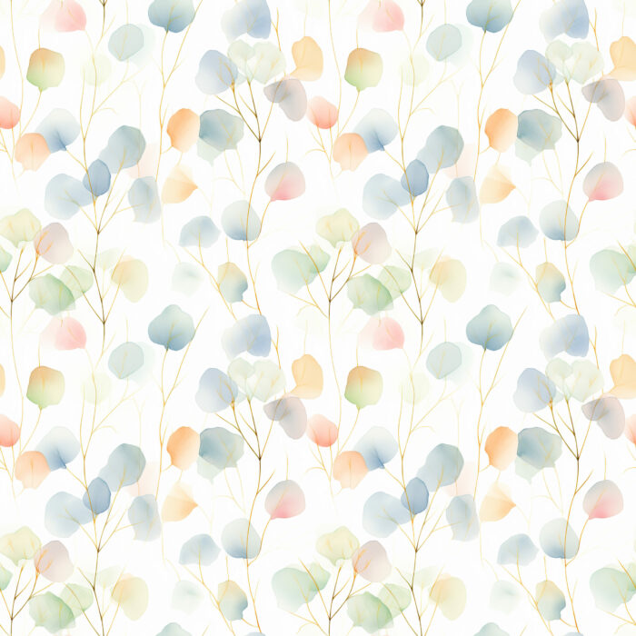 Tissu Imprimé Feuilles Eucalyptus Rêve, 10 tissus au choix