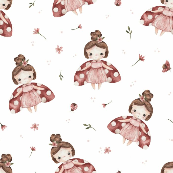 Tissu Imprimé Fille Coccinelle, 10 tissus au choix