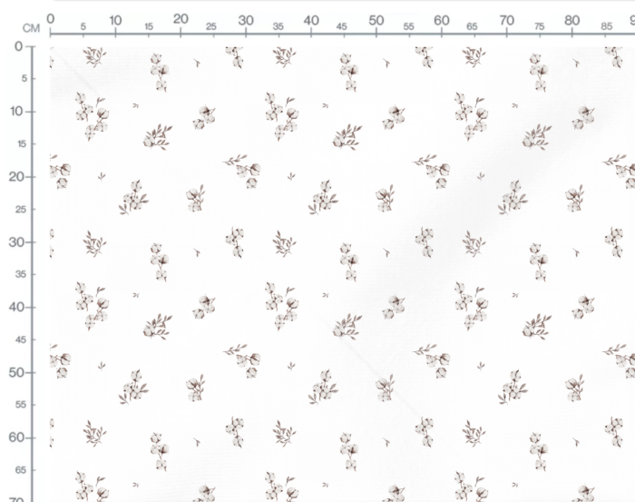 Tissu Imprimé Fleur de Coton Blanc, 7 tissus au choix – Image 3