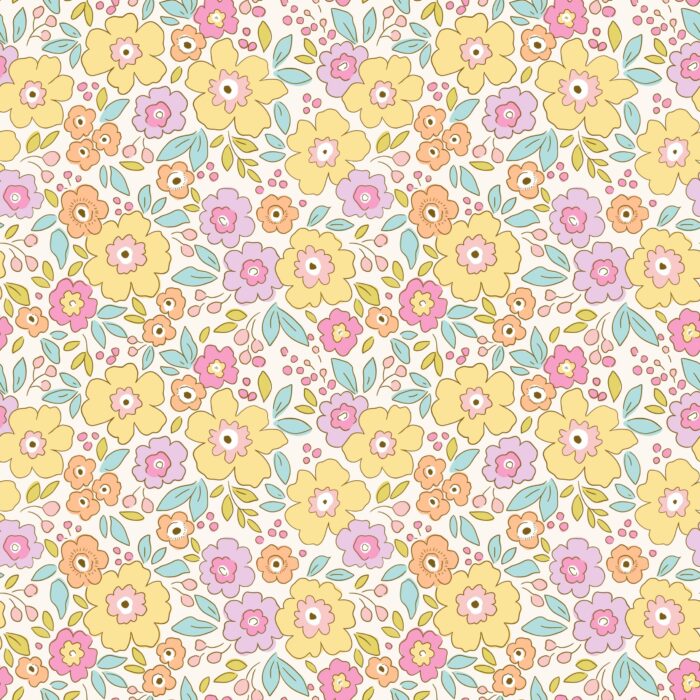 Tissu Fleuri Joie de Vivre Camille Grand, 10 tissus au choix