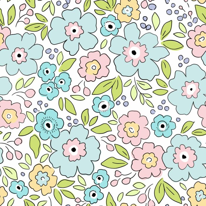 Tissu Fleuri Joie de Vivre Alice Grand, 10 tissus au choix
